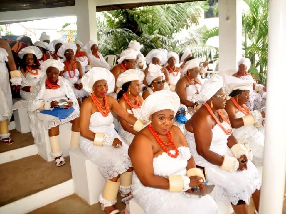 Ivory women of Onitsha at Ofala — rank worn as ivory.