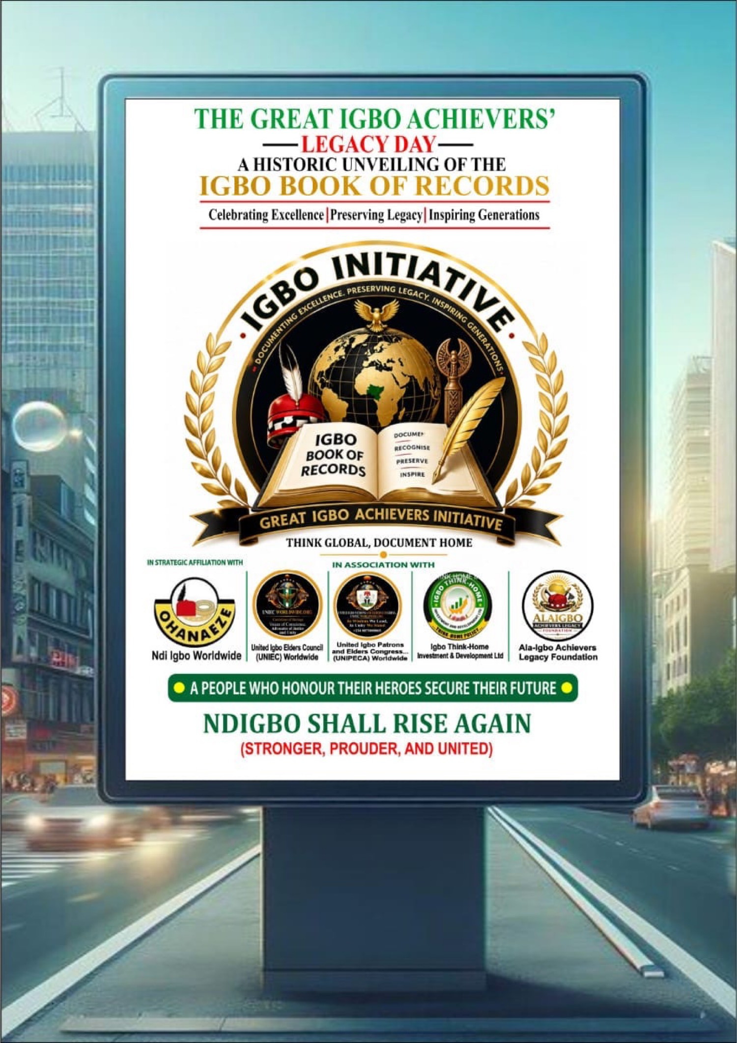 Official campaign artwork for the unveiling of the Igbo Book of Records.
